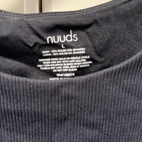 Nuuds Black Sleeveless Bodysuit Sz L - Picture 2 of 2